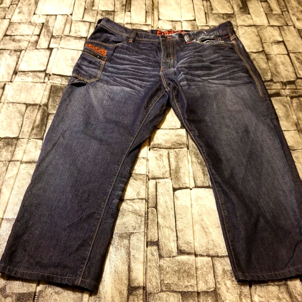 Coogi Mens Dark Blue Embroidered Jeans Size 42